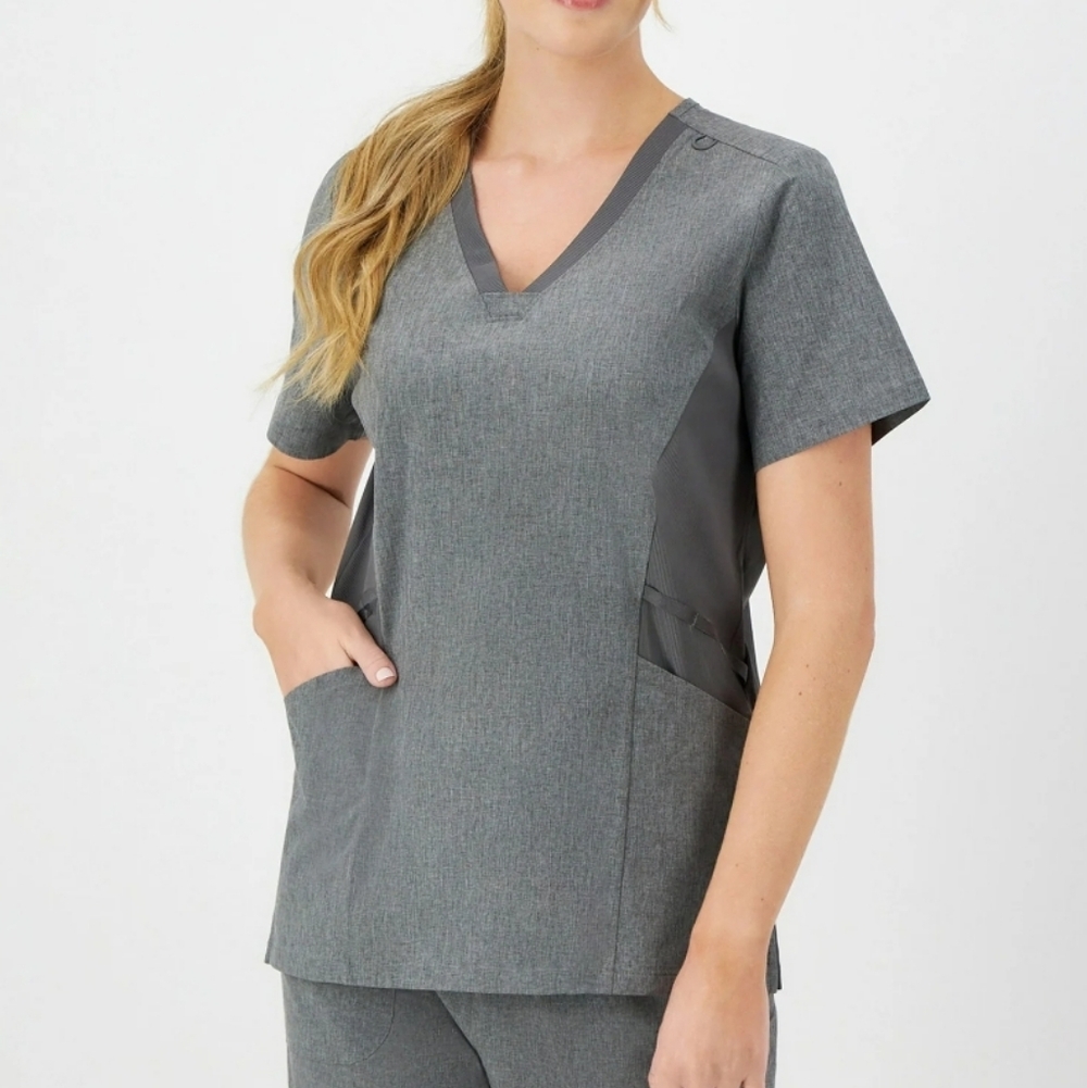 Hanes Womens Hanes Women's Scrubs V-Neck Scrub Top, Comfort Fit, Short Sleeve,